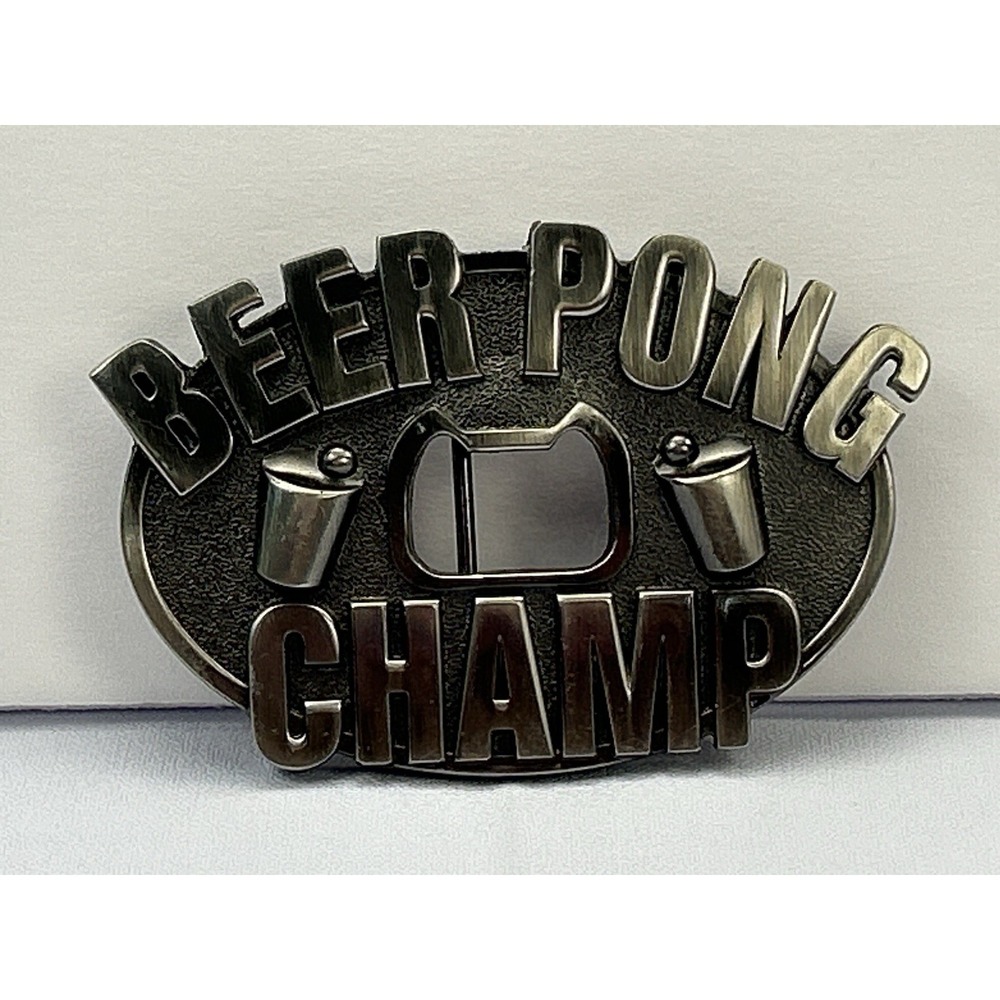 Beer Pong Champ Belt Buckle Bottle Opener Kalan Bar Party Novelty Fraternity